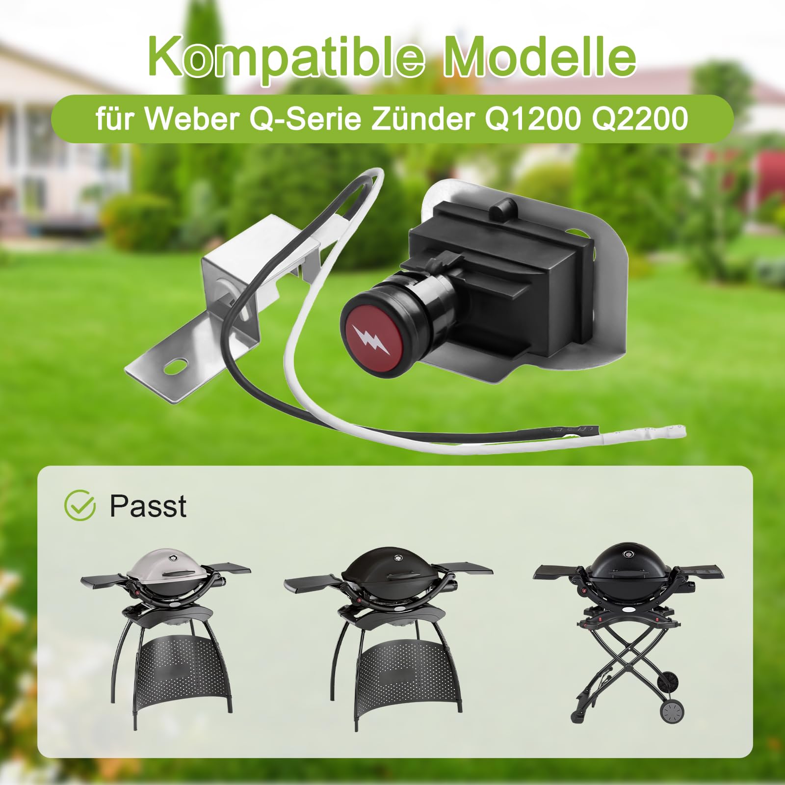 Kit Accensione Weber Kit Accensione Gas Per Weber Q2200 Q1200 - Ricambio 64868 Con Pulsante Ed Elettrodo Weber Gas