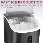 Frigidaire EFIC103 Ice Maker Machine Heavy Duty, 26lb Ice per Day, Black Stainless Steel