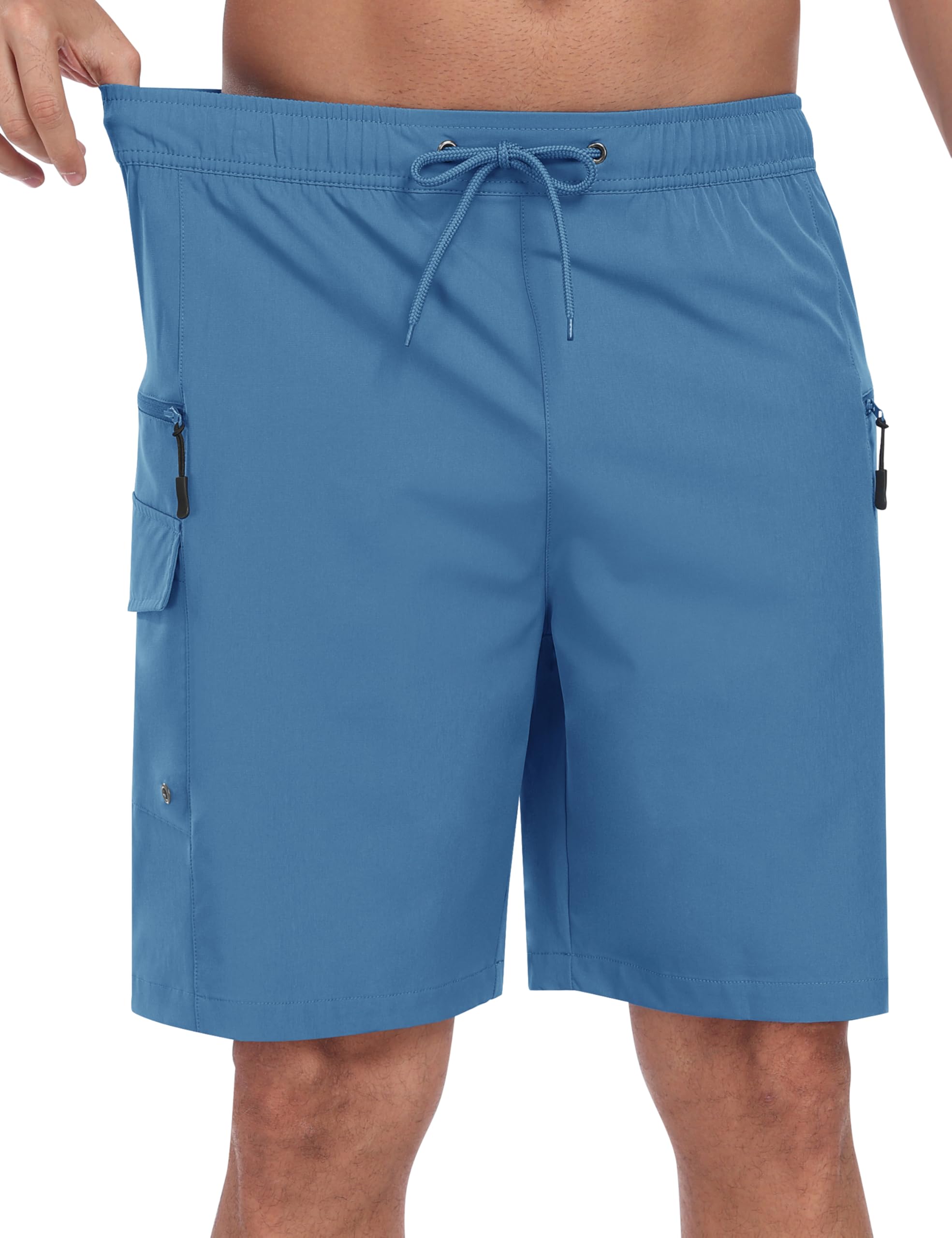 MoFiz Shorts de Bain Homme étanche Séchage Rapide 2 en 1 Maillot de Bain pour Homme avec Doublure de Compression Short de Plage avec Poche zippée