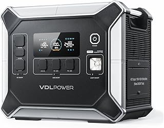 VDL Portable Power Station HS2400, 2048Wh LiFePO4 Battery Backup, 2400W Solar Generator, w/6 AC Outlets(4800 Peak) for Out...