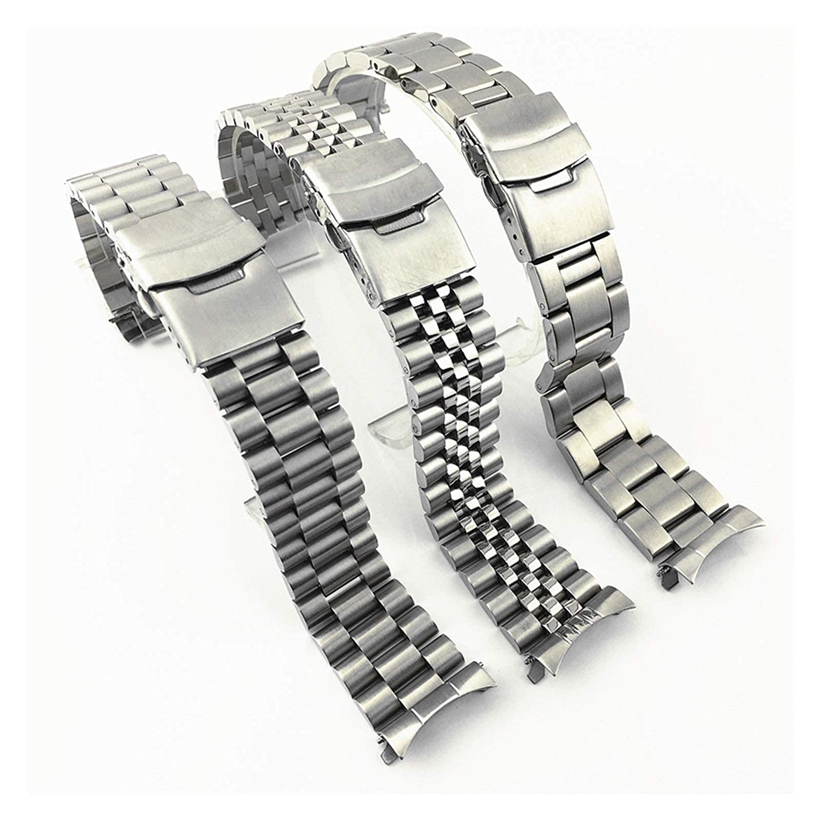 Bracelets de Montre en Acier Inoxydable Bracelet en Acier Inoxydable Poli(Silver,22mm)