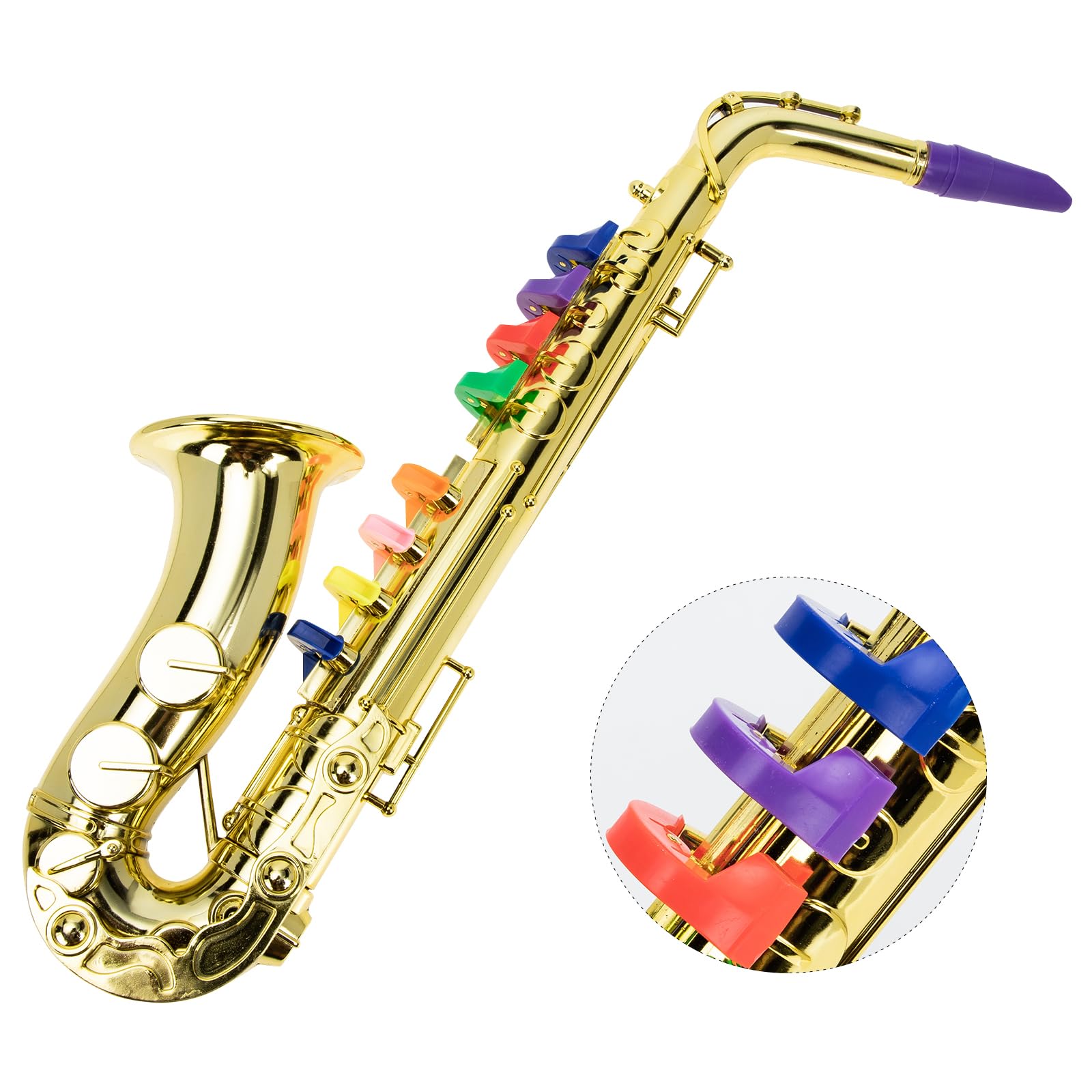 SUPVOX Sax Giocattolo Educativo per Bambini Oro, Saxofono Giocattolo, Tromba per Bambini in Plastica
