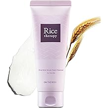 Rice Bran Foam Cleanser (Pack of 1, 5.1fl oz) - Facial Deep Cleansing Foam for Oily Skin. Smooth Skin with Gentle Scrub Formula for Men &amp; Women, Korean Skin Care