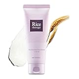 Rice Bran Foam Cleanser (Pack of 1, 5.1fl oz) - Facial Deep Cleansing Foam for Oily Skin. Smooth Skin with Gentle Scrub Formula for Men & Women, Korean Skin Care