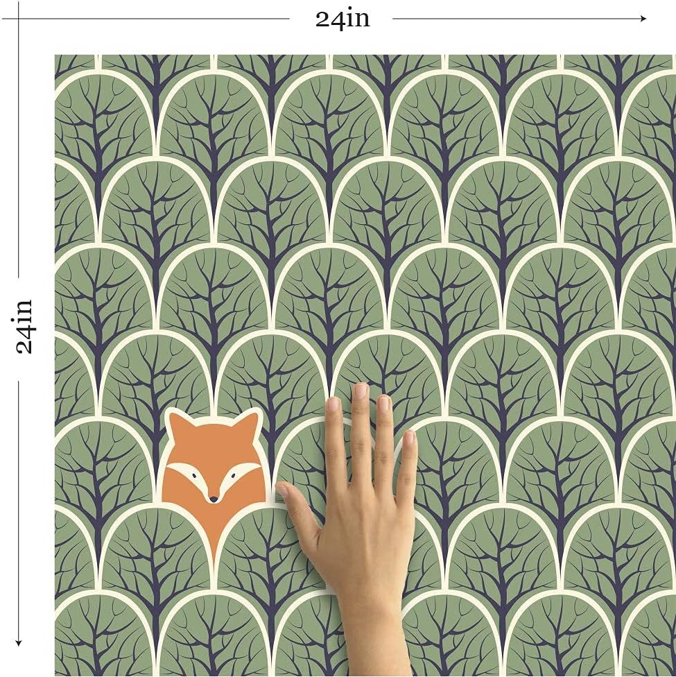 Walls By Me Peel and Stick Green and Brown Forest Baby Removable Wallpaper 8984-2ft x 4ft (61x122cm)