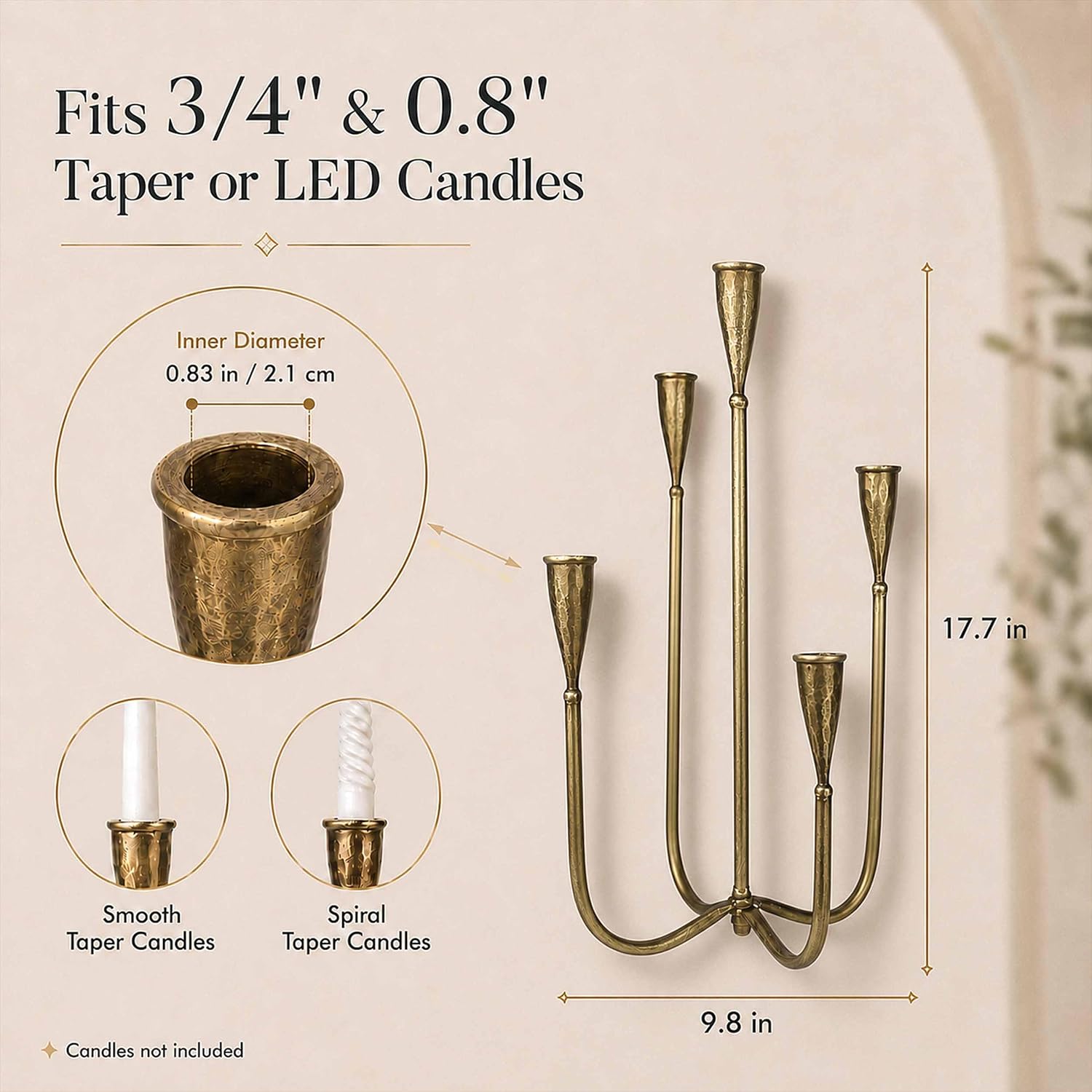 Candle Holder Vintage Candlestick Holder Stand for Stick Taper Candle