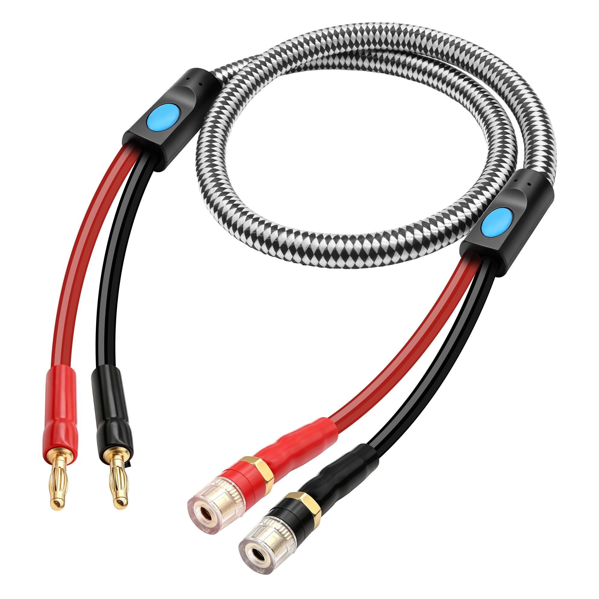 Cable de extension de altavoz banana 4mm de 1m macho a hembra audio 8
