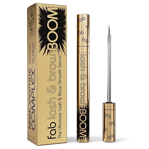 Fab Lash and Brow Boom  El mejor suero de crecimiento de pestañas y cejas  Suero de pestañas para pestañas y cejas más gruesas, más largas y llenas