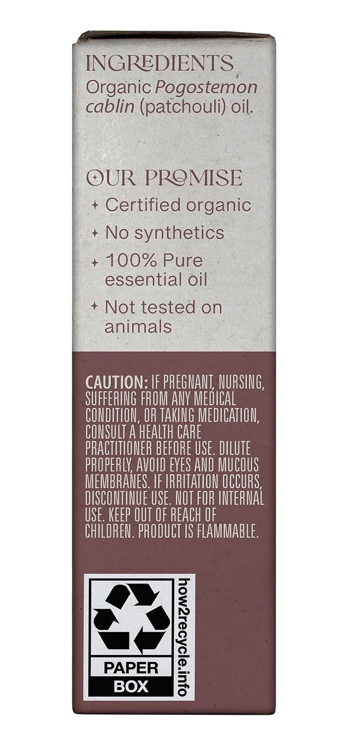 Aura Cacia Organic Patchouli Essential Oil, 0.25 FZ