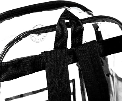 Heavy Duty Clear Backpack Transparent Quality School Bag Large See Through Student Daypack Security Workbag Black