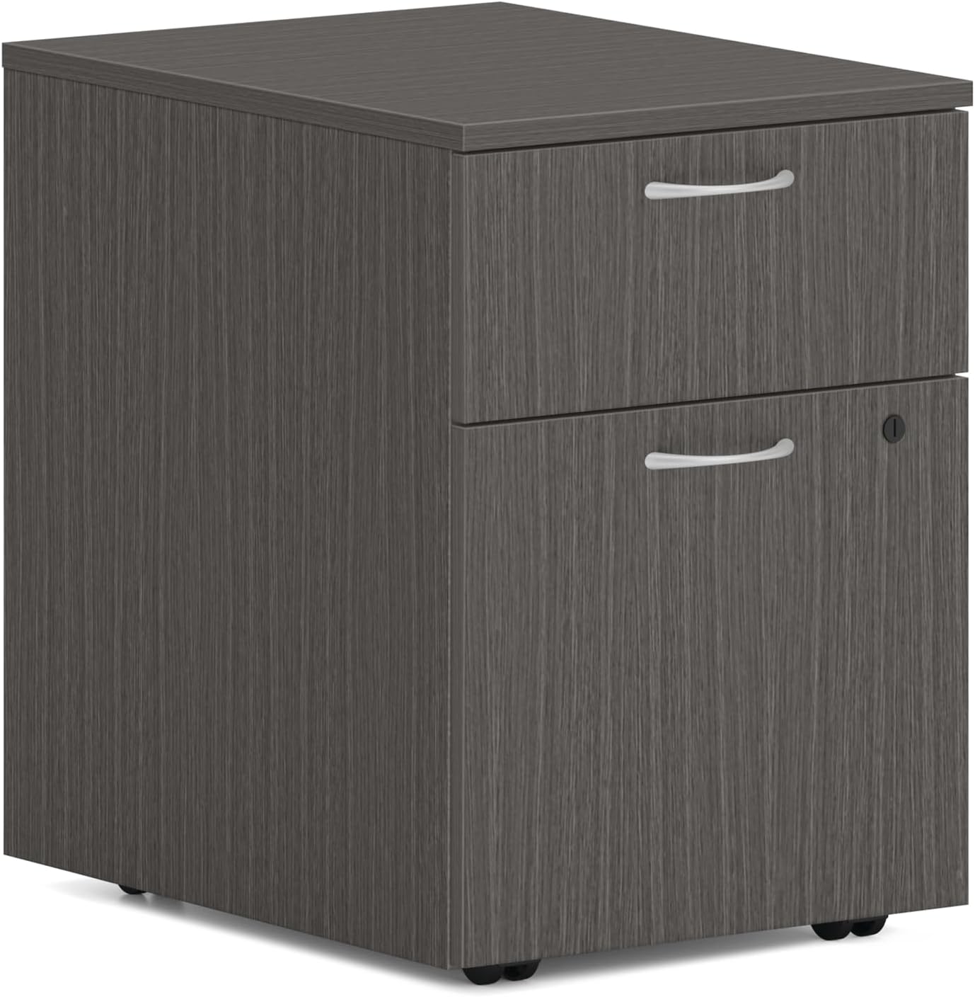 HON MOD 2 Drawer File Cabinet On Wheels, Mobile Pedestal for Filing Cabinets for Home Office, 15″ W Portable Storage, Slate Teak