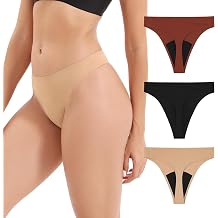 INNERSY Womens Period Thongs Seamless Underwear 3-Pack