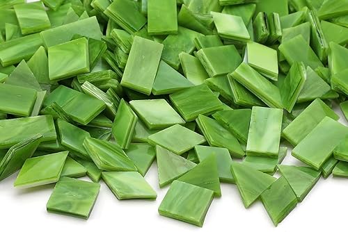 Vista 49 de Lanyani Azulejos de mosaico de vidrio para manualidades artísticas, 4 formas mixtas de vidrieras Tiffany, 200 piezas, Café