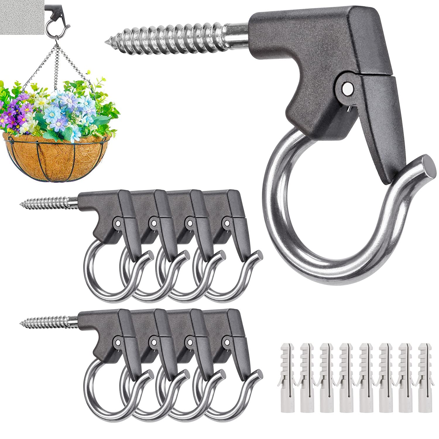 Lot De 12 Crochets Muraux En Acier Inoxydable, Crochets