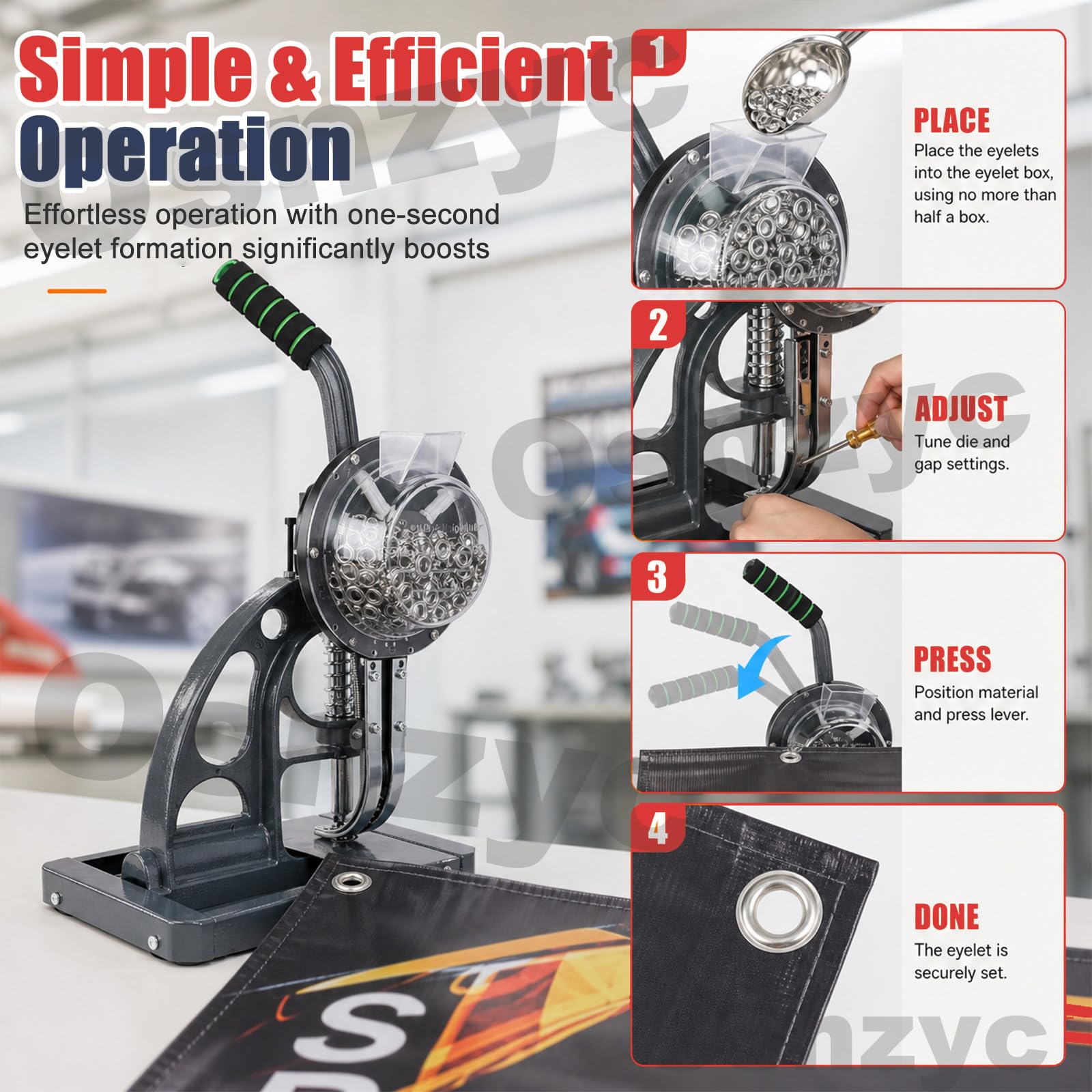 Macchina Semiautomatica per Occhielli Con 1000 Occhielli per Striscioni 8mm