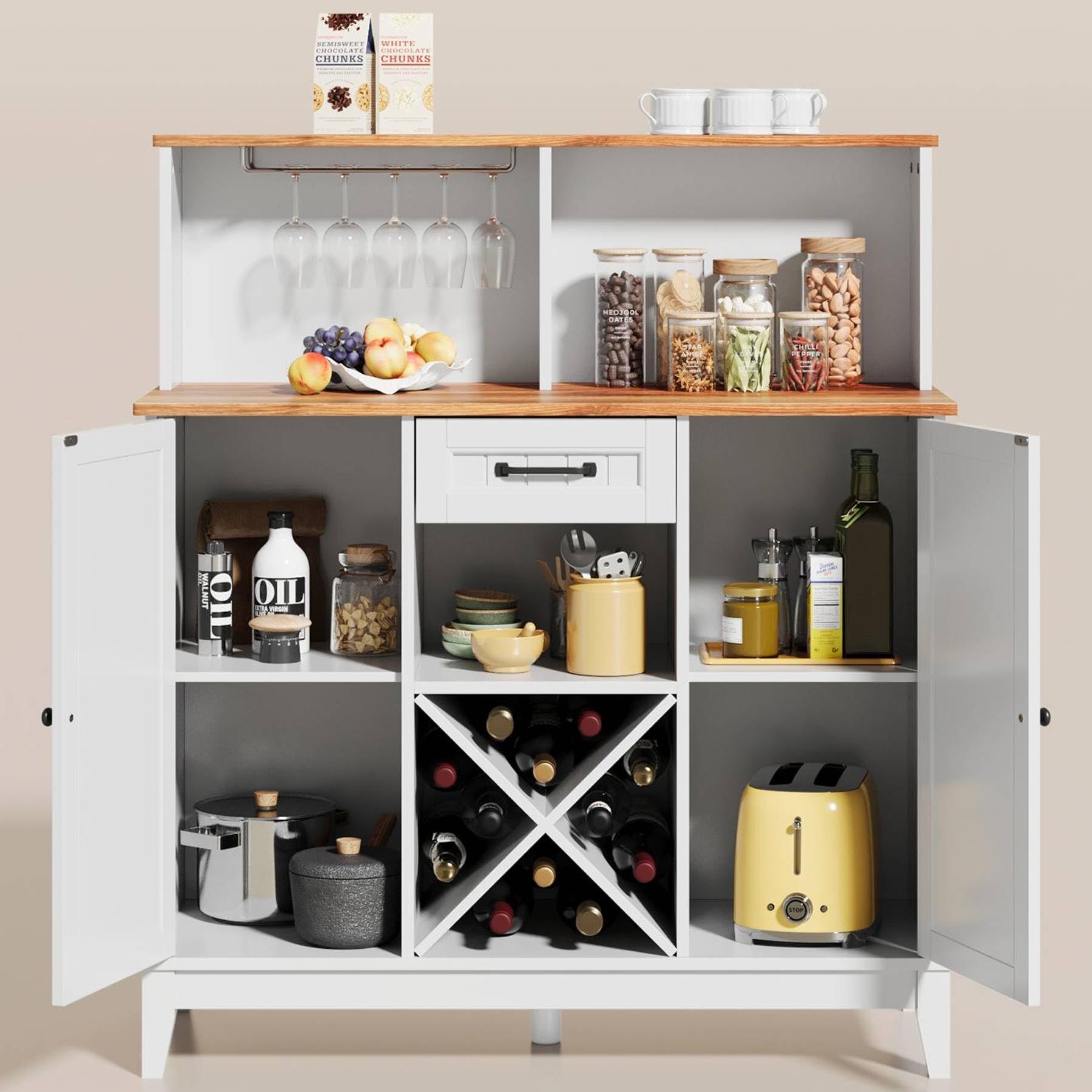 Snapklik.com : Gizoon Farmhouse Buffet Sideboard Cabinet