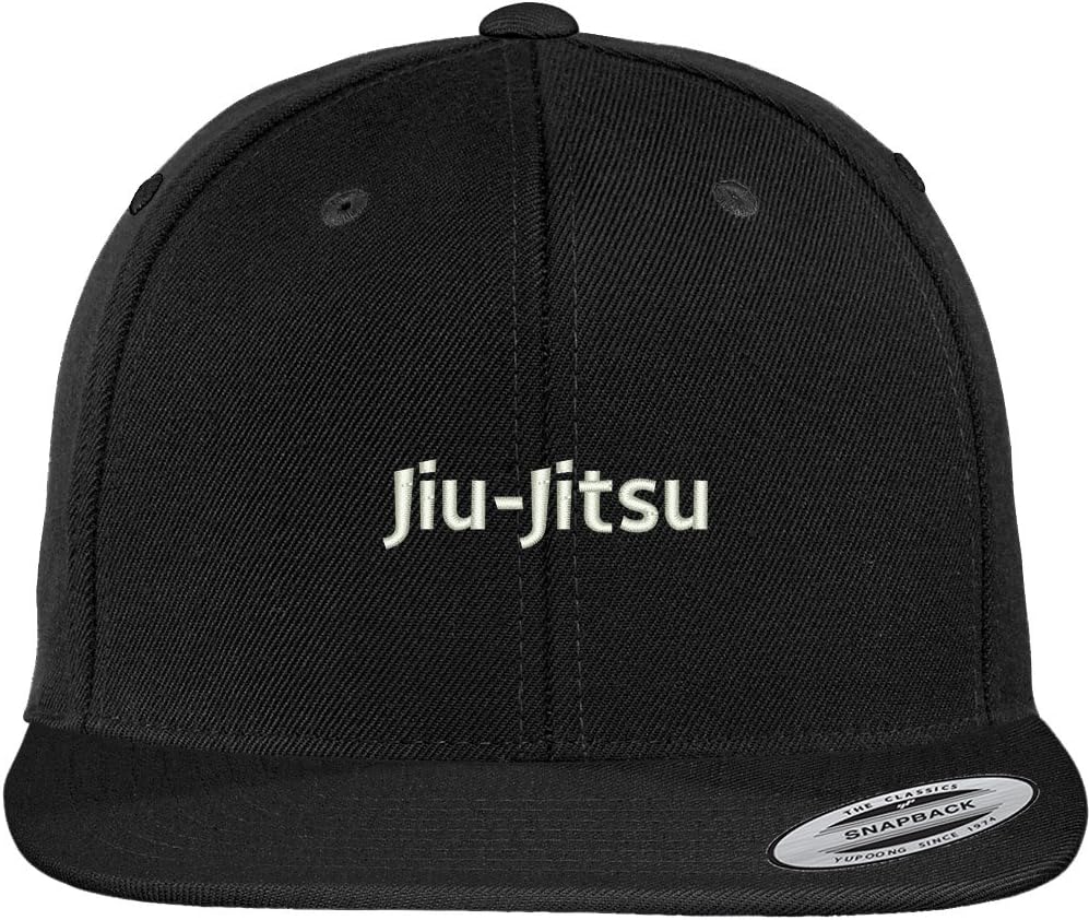 Trendy Apparel Shop Flexfit Original Jiu Jitsu Embroidered Flat Bill Snapback Cap