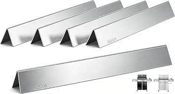 QuliMetal SUS304 24.5 Inch Flavorizer Bars for Weber Genesis 300 Series | 304 Stainless Steel Heat Plates for Weber Genesis E310 E320 EP310 EP320 Grills with Side Controls Knobs, for Weber 7539 7540