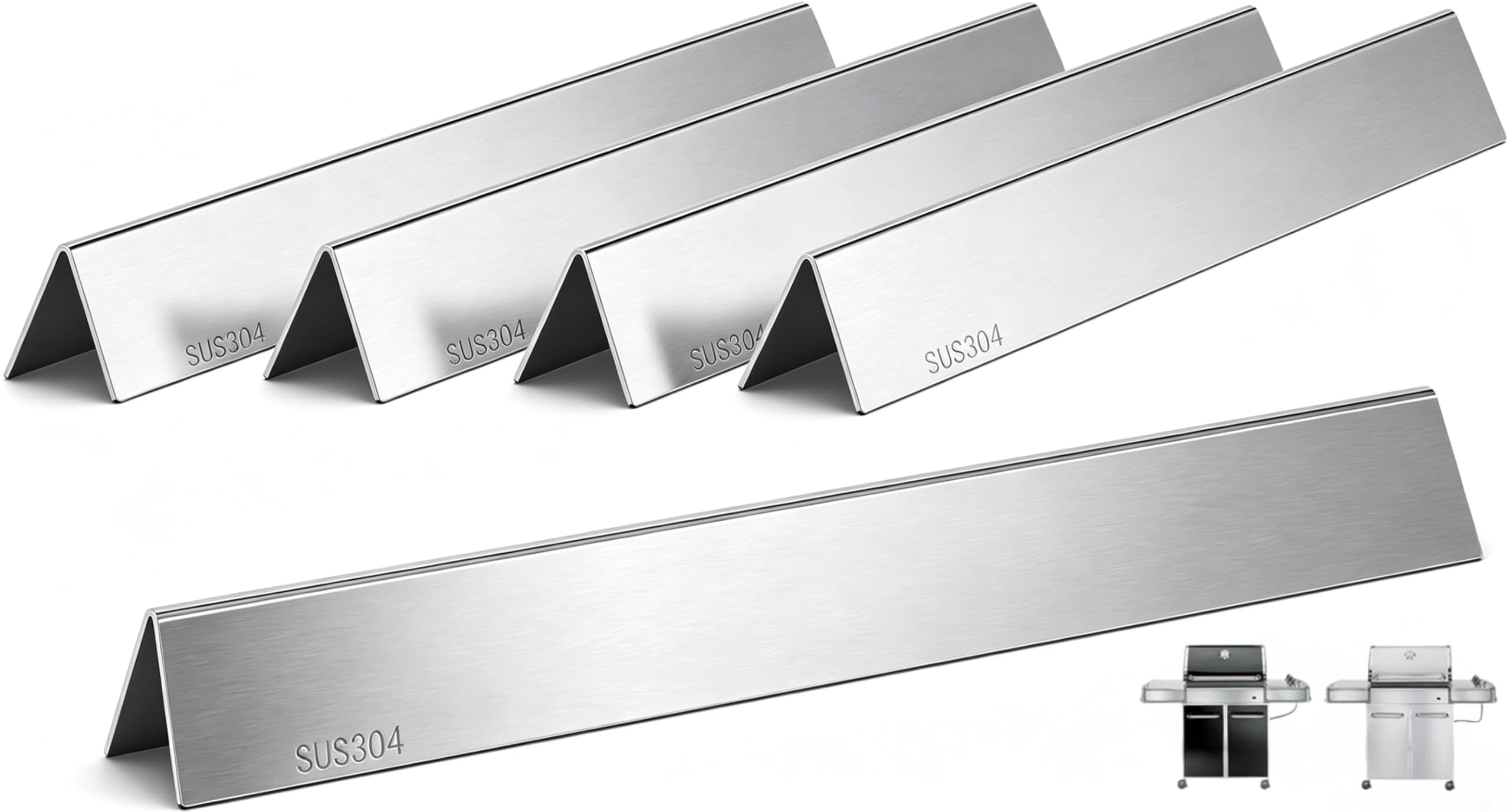 QuliMetal SUS304 24.5 Inch Flavorizer Bars for Weber Genesis 300 Series