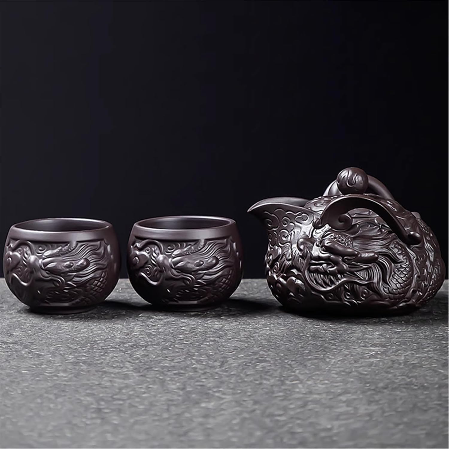 Glass Handheld Teapot - Thick Heat-Resistant Brewing Pot with Filter-set1