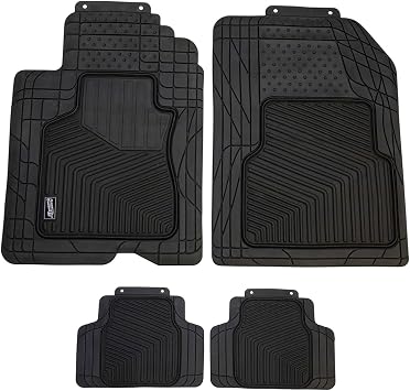 Black Rubber Floor Mat Set of 4