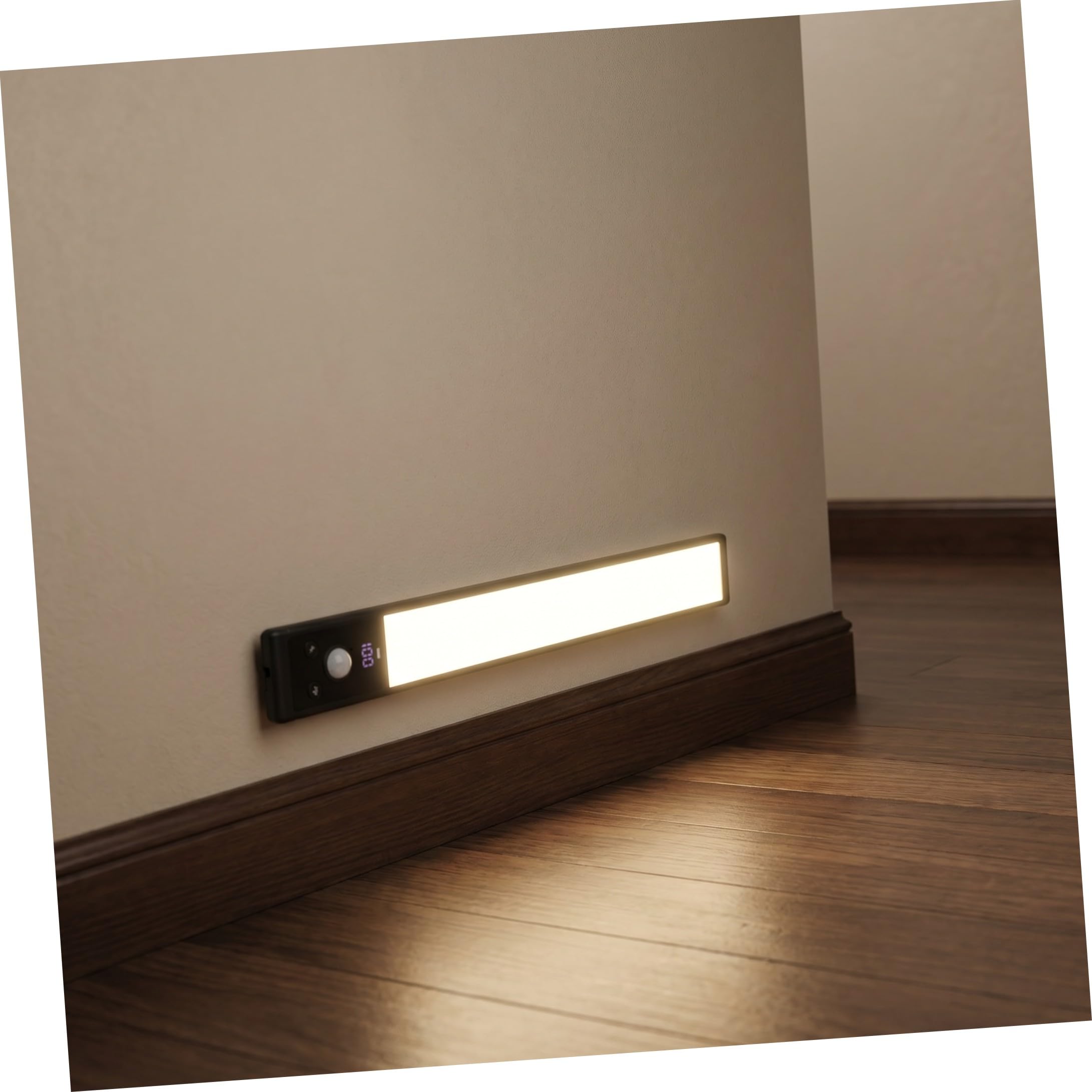 ULTECHNOVO Confezione da 4 Luci Led con Sensore di Movimento per Sottopensili da Cucina, Strisce Luminose a Induzione Led Nere per Corridoi, Scale E Porte.