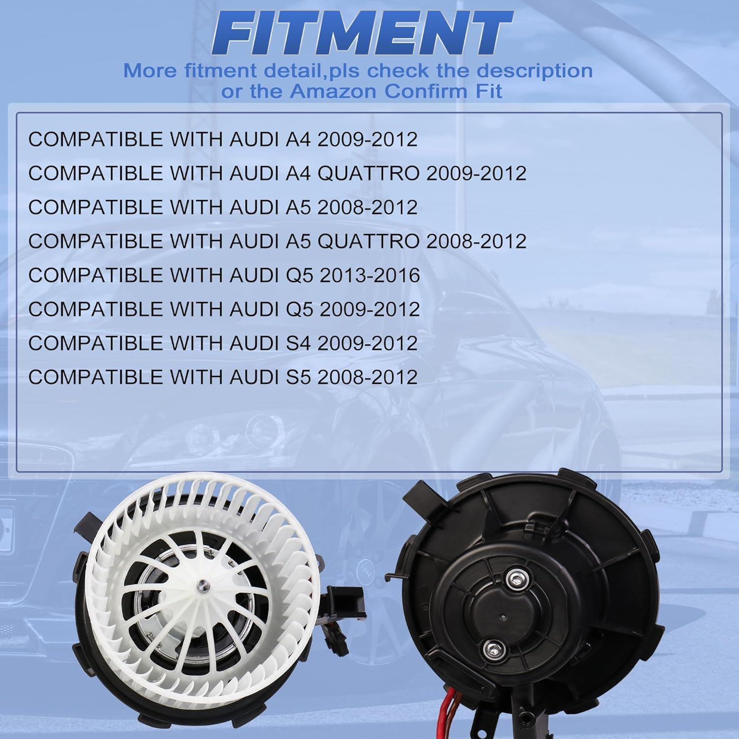 Ventola di ricambio per interni A4 8K2 8K5 8KH A5 8T3 8TA 8F7 Q5 8RB 8K1820021A 8K1820021B 8K1820021B 8K1820021C