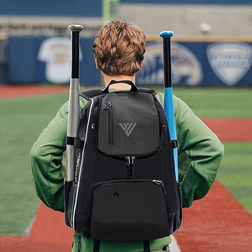 Miniatura 7 de Mochila de béisbol juvenil, bolsa de sóftbol para niños y niñas, equipo y equipo transpirable de T-Ball y béisbol
