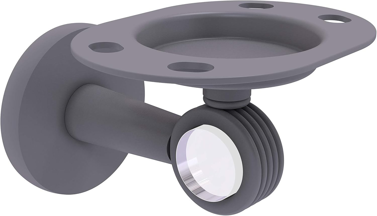 Allied Brass Clearview Collection Groovy Accents Tumbler Toothbrush Holder, Matte Gray