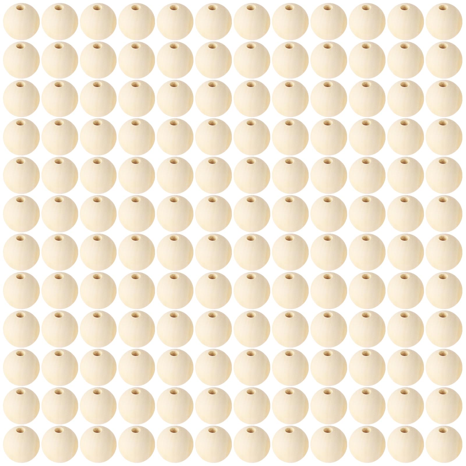 150 Pieces Wooden Balls with Hole, Wooden Balls for Crafts, for Crafts, Bracelets, DIY (150 mm)