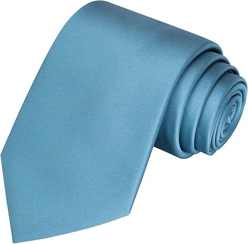 Vista 30 de KissTies Juego de corbatas de satén para hombre + pañuelo de bolsillo Rojo