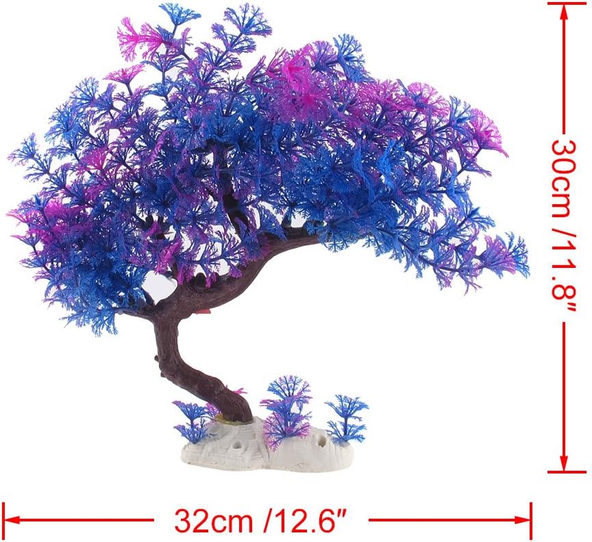 uxcell Plastic Fish Tank Aquarium Accent Underwater Plants, 11.8-Inch, Purple
