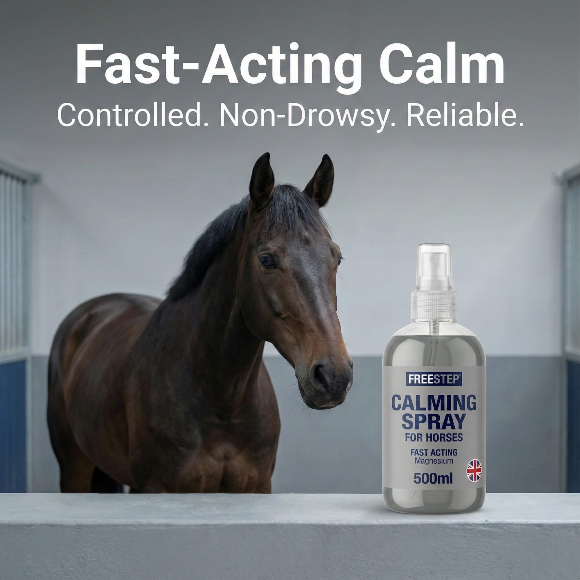 Spray calmante para caballos – Calmante de caballo de acción rápida con magnesio para la ansiedad, el estrés y el asombro | Enfoque natural y relajación | Sin somnolencia y seguro para la