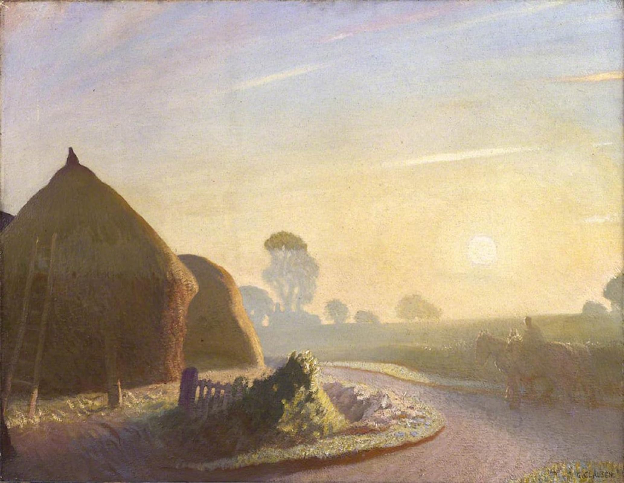 POSTERIIk Vintage Classic Picture Landscape Artwork Sunrise in September Sir George Clausen Portrait Canvas Painting for Office Home Decor 60x90cm