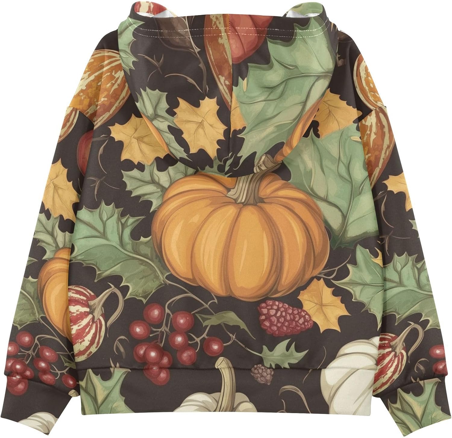 ZZXXB Pumpkins Print Kids Sweatshirts Boys Girls Hooded Kangaroo Pocket Pullover Tops XS-XXL