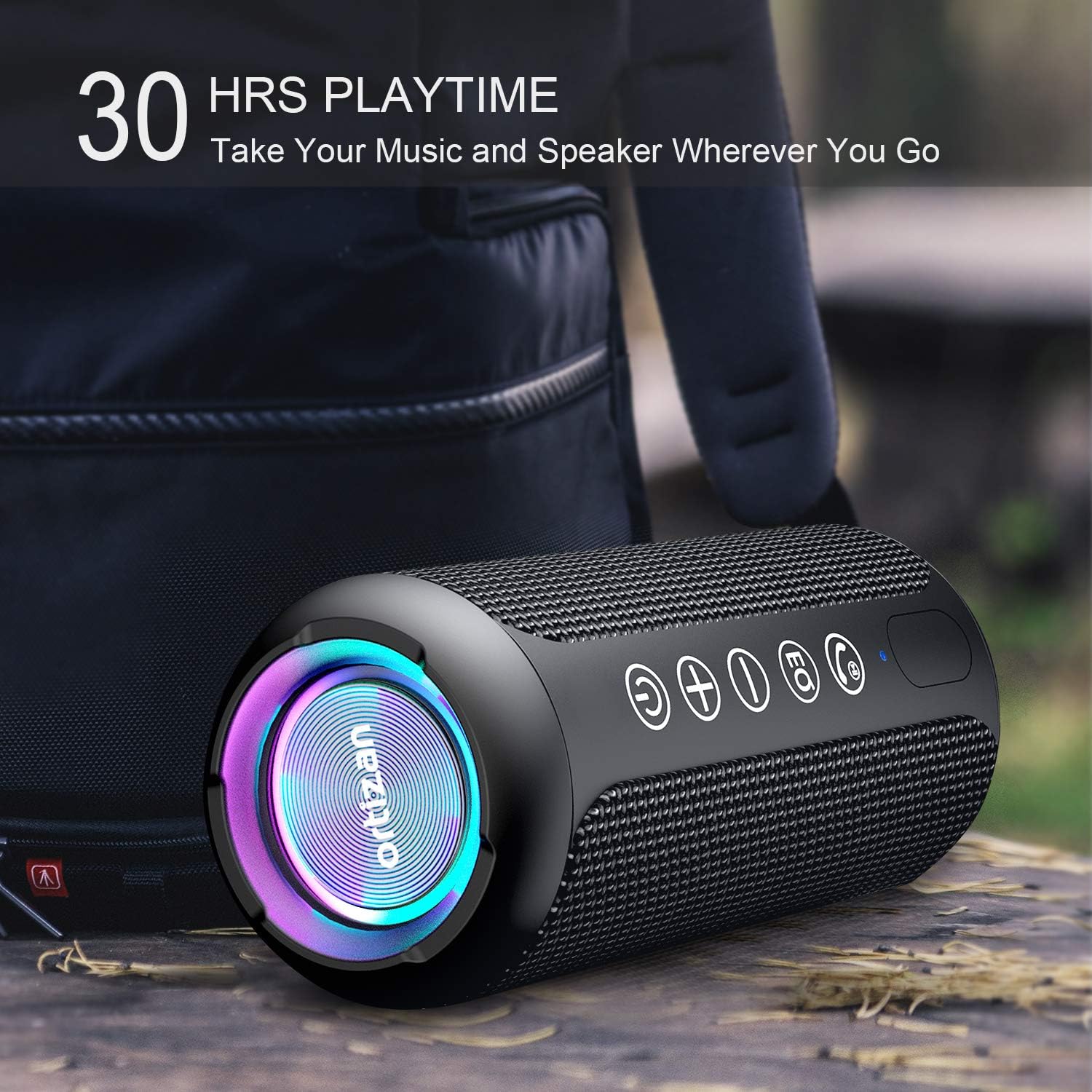 Ortizan Portable Bluetooth Speaker, IPX7 Waterproof Wireless Speaker with 24W Loud Stereo Sound, Outdoor Speakers with Bluetooth 5.0, 30H Playtime,66ft Bluetooth Range,TWS Pairing for Home : Electronics