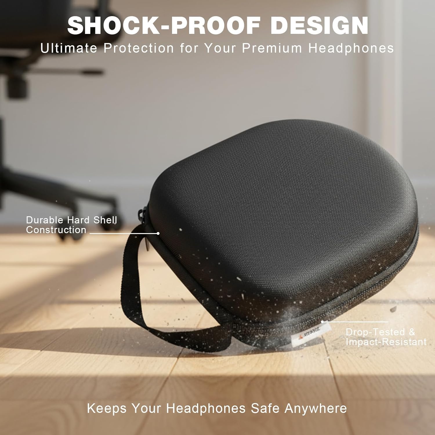 Hard Travel Storage Case Compatible with Anker Soundcore Life Q20 Q30 Q35 Q40 Q45 Q20+ Q20i Hybrid Active Noise Cancelling Headphones (Black) - Image 6