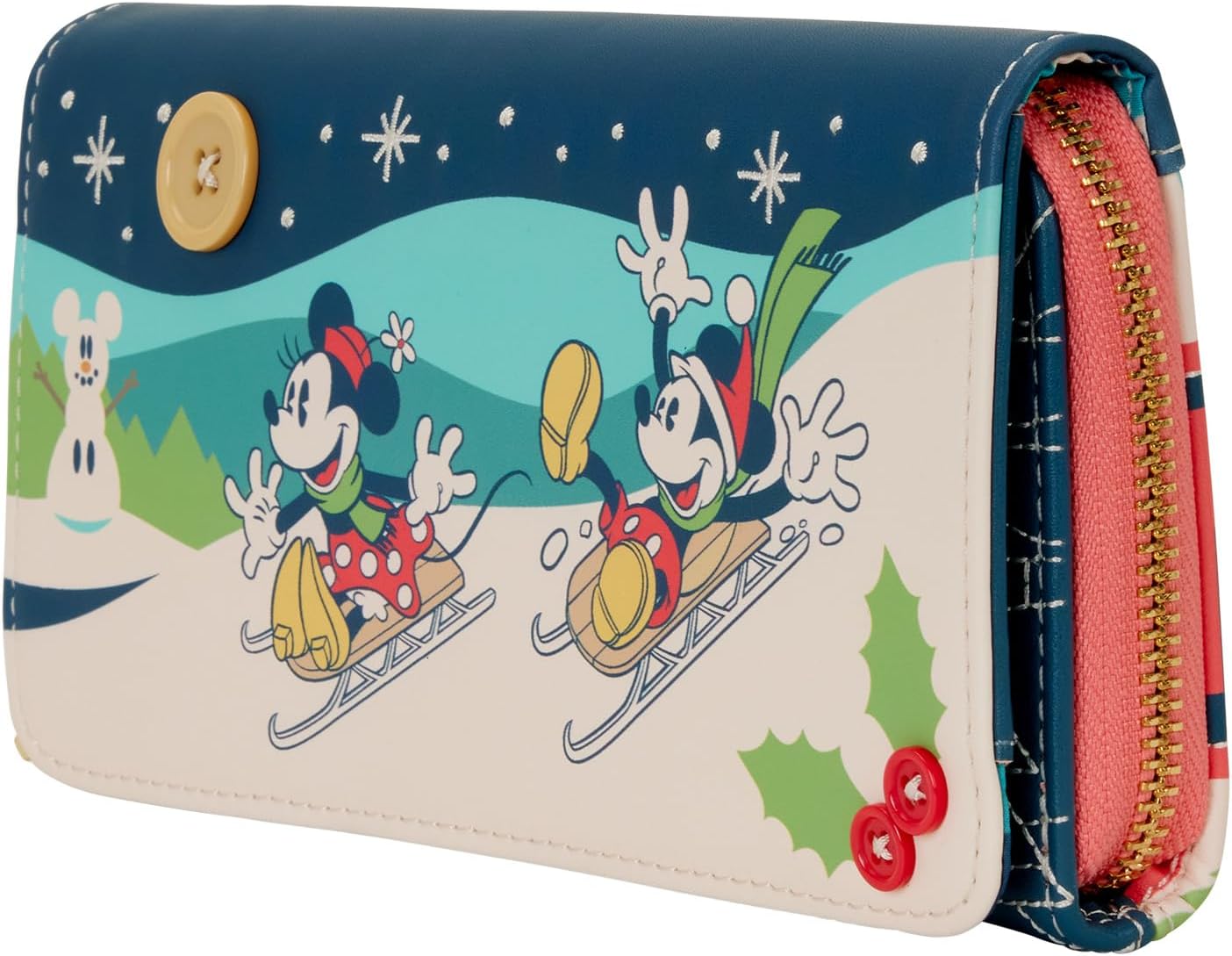 Loungefly Disney Mickey and Minnie Holiday Flap Wallet