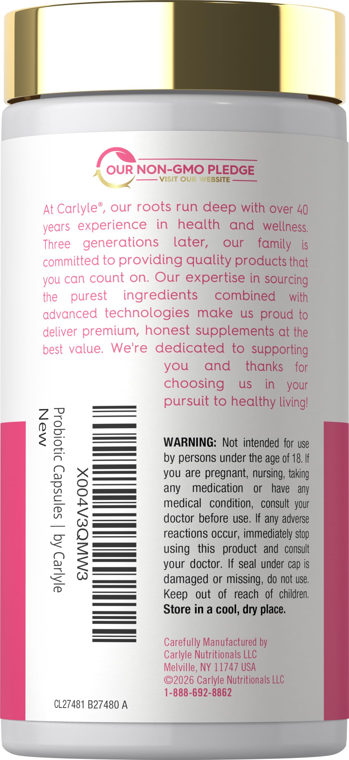 Carlyle Urinary and Vaginal Probiotic for Women | 60 Capsules — Amazon image 3