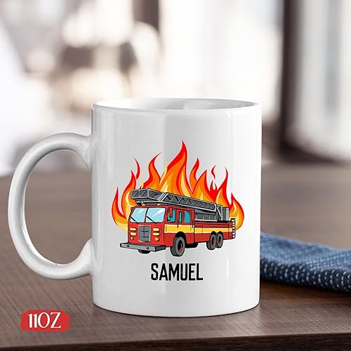 Miniatura 4 de Taza divertida de bombero para papá  Taza de camión de bomberos  Taza de bombero personalizada con nombre  Taza con nombre personalizado  Ideas de
