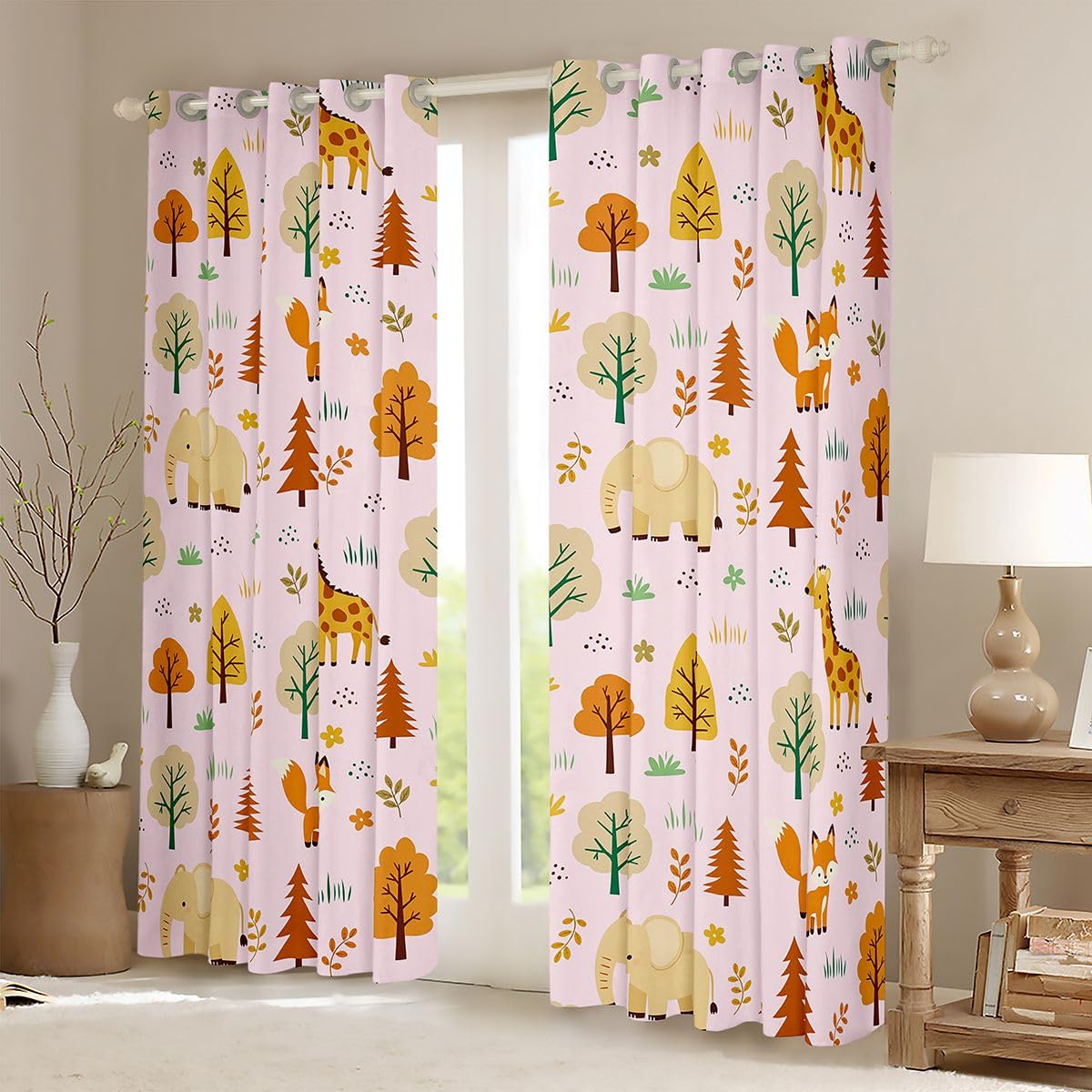 Homewish Tende oscuranti con animali del bosco, 117 x 183 cm