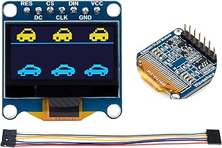waveshare 0.96inch OLED Display Module, 128×64 Resolution SPI / I2C Communication SSD1315 Driver Chip, Yellow and Blue Display Color, Compatible with Arduino, Raspberry Pi, STM32, etc