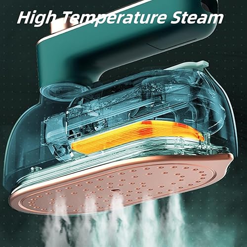 Miniatura 5 de Plancha de ropa rotativa  Plancha de mano portátil 2 en 1 y vaporizador para ropa, cortinas, sábanas, fundas de almohada (verde)