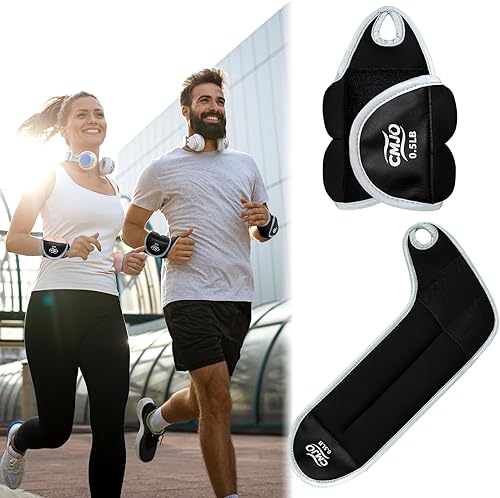 Pesas de muñeca, bandas de brazo pesadas con presillas para el pulgar, pesas de brazo de entrenamiento de fuerza de 1/2/4 libras para caminar, Negro