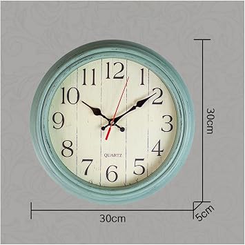 Wall Clock 12-inch Round Clock 12 Inch Wall Clock for Home Decoration Silent Non-ticking Kitchen Clock for Room Bedroom(A)