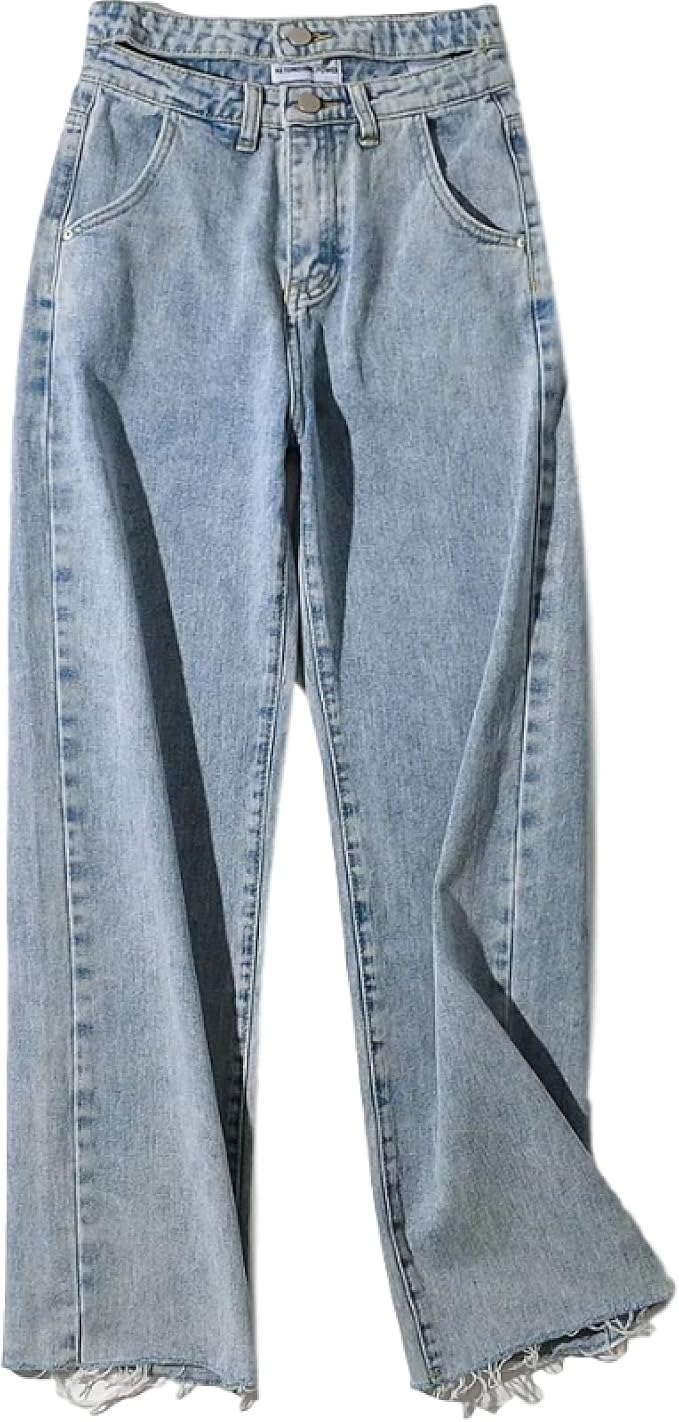 Jeans para Mujer Pantalones Anchos clásicos de Mezclilla Retro Lavada  Tendencia Juvenil Casual Relajado Dobladillo sin rematar Todo fósforo:  Amazon.es: Ropa
