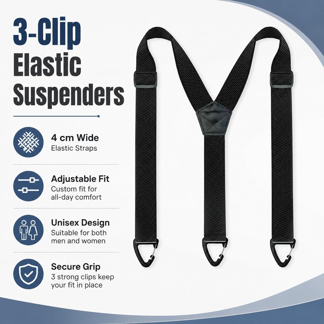 Sokoweii Men's Hidden Suspenders, Heavy Duty Adjustable Elastic Braces, Under Clothes with Loop for Jeans (1.5in x 47in)