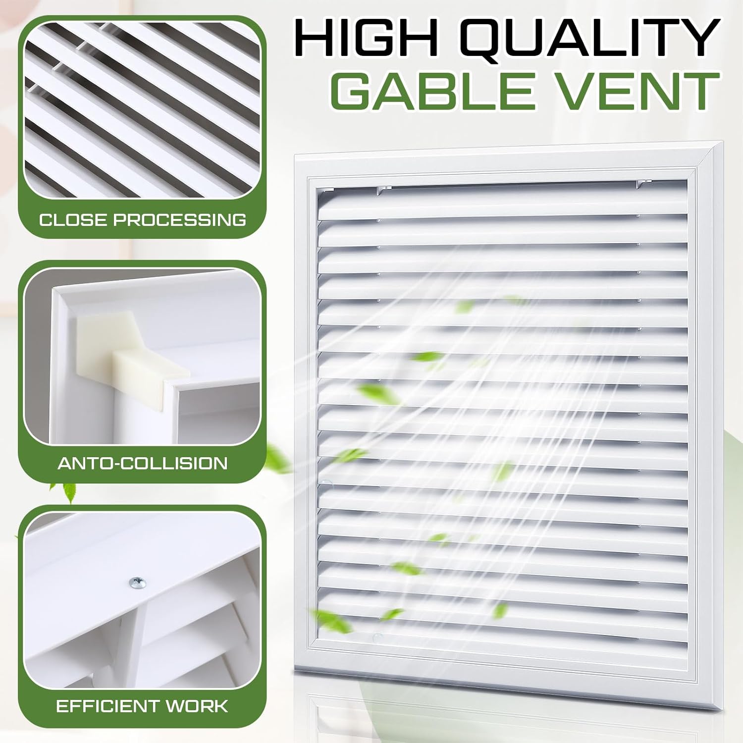 Blulu 20'' x 20'' Decorative Gable Vent Heavy Duty Cold Air Return Attic Vent Cover for Walls Shed Crawl Space Houses Garage Various Home Decoration