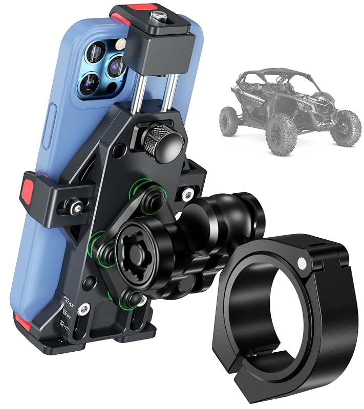 Suporte de celular para UTV com braço articulado, amortecedor de vibração e fixação antifurto BRCOVAN M23C-C14A