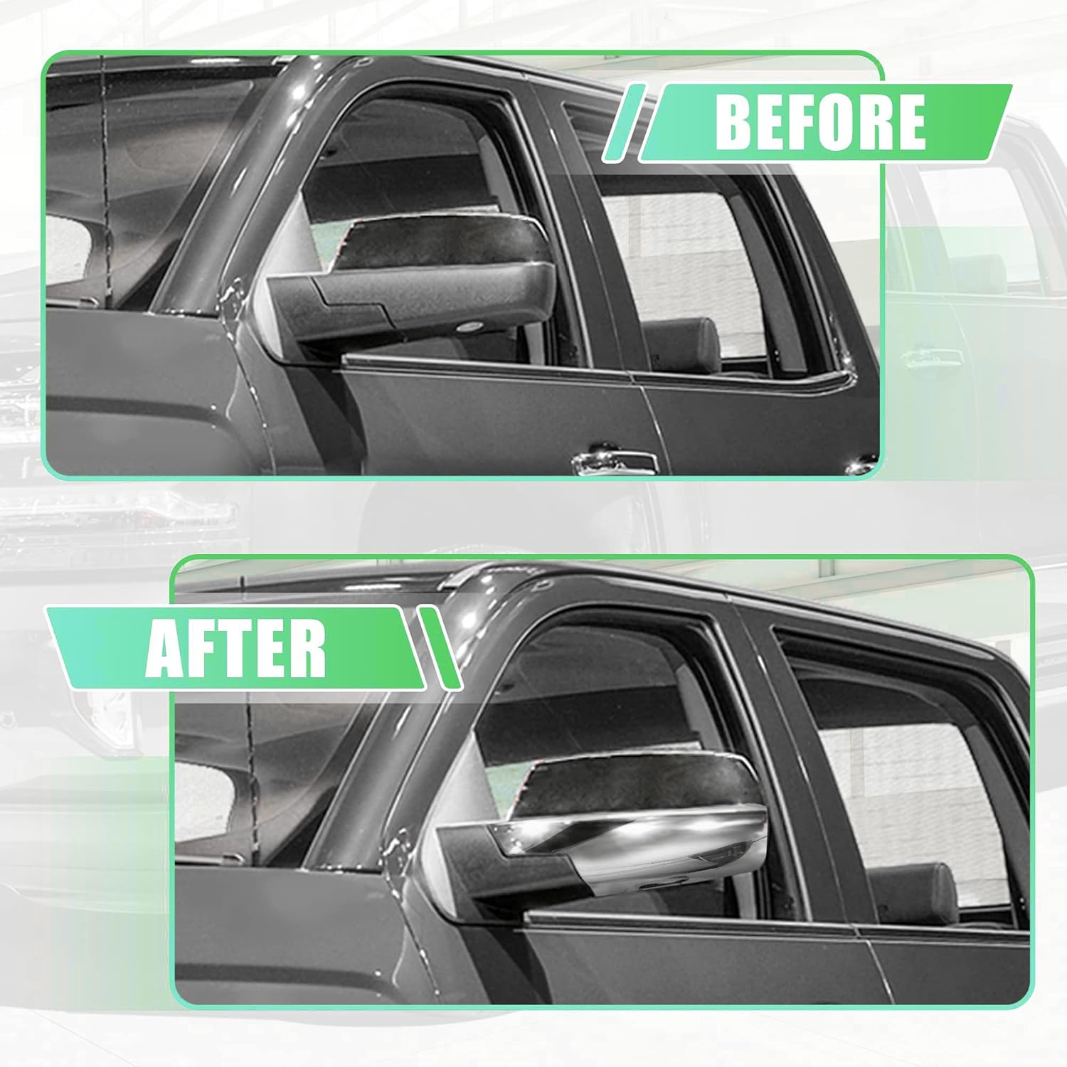 1 Pair Chrome Side Mirrors Driver Side Mirror Housing,Passenger Side Mirror Car Side Door Mirror Covering Cap for Chevrolet Suburban 1500 2007-2014 for Chevrolet Silverado 2500 2007-2010 2012-2014